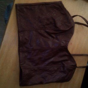 Brown leather tank top